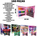 Estojo escolar tipo maleta de pintura e para colorir 24 a 150 peças estojão