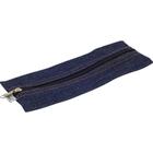 Estojo Jeans FLAT Médio com Zíper Pacote com 12