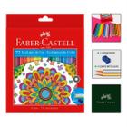 Estojo Lapis Desenho 72 Cores Faber Castell Kit Caixa Escolar Pintar Desenho Artes e Apontador