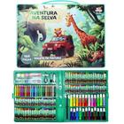 Estojo Maleta Desenhar e Colorir Animais Safari Lápis Canetinhas Acessórios 168pçs - Toy King