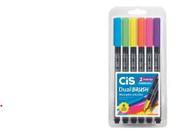 Estojo Marcador Artístico Cis Dual Brush C/ 6 Cores Neon 70.2600