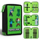 Estojo para lápis Minecraft Children's com papelaria (Green Mob)