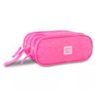 Estojo Quadruplo Escolar Rosa Authentic Style - Clio