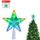 Estrela De Natal Acrílica Com Led 14cm Enfeite Natalino Decoração Para Topo De Árvore