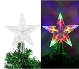 Estrela Ponteira Árvore GRD LED Enfeite Natal Pisca Luz 19cm
