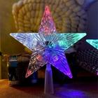 Estrela Ponteira para Árvore de Natal Colorida LED Colorido Pisca Pisca
