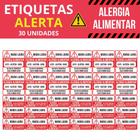 Etiqueta Alerta Alergia Alimentar Personalizada Vinil 30un