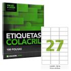 Etiqueta Colacril A4 para Impressora 100 Folhas Adesiva Branca para Escritório 31 X 63mm