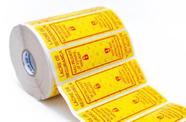 Etiqueta Lacre De Segurança Para Embalagens De Lanches Amarelo 100x30 mm