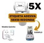 Etiqueta Redonda 5cm Para Mini Impressora Gatinho - 5 Rolo
