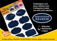 Etiqueta Vinil Azul Escuro Adesiva para Caneta Giz Líquido