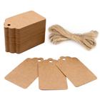 Etiquetas de presente de papel Kraft G2PLUS 100 unidades com barbante de 7 cm x 4 cm