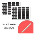 Etiquetas lousa adesiva para pote - 136 unidades + 2 canetas apagáveis (72 etiquetas para pote + 64 para tempero) westing by bsmix