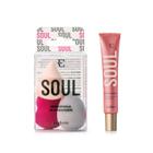 Eudora Kit Soul Mini Esponjas de Maquiagem + Blush Líquido Rosa Coradinho 15ml