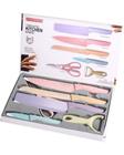 EVERRICH ER-0278 6PCS Kitchen Knife Set Corrugated Colorful Stainless