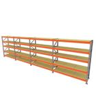 Expositor 4 mini porta pallet 250 kg 180x200x60 (CxLxP) cinza com laranja bandejas mdf cru mini porta palete mini porta pallets paletes