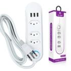 Extensão 5 Tomadas 3 USB Branco 2400W 2m - LIPPIN