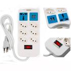 Extensão Bivolt Com 7 Tomadas 2 Saídas Usb Universal