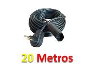 Extensao Eletrica 20 Metros 10A/20A Cabo Prolongador PP 2x1,0mm
