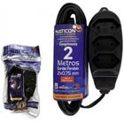 Extensao Naticon Paralela 2 Polos 0,75Mm Preta - 2M