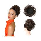 Extensões de Cabelo Coque Bagunçado - Sintético, Marrom Escuro (60g) - Com Elástico