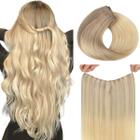 Extensões de cabelo de arame HOTBANANA 14 polegadas 75 g de cinza a loiro dourado