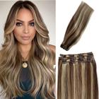 Extensões de cabelo Licoville Real Human Hair Clip em marrom