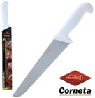 Faca de Carne de Inox 14'' Cabo Plastico Branco Premium - Corneta Cutelaria/Western