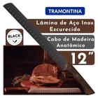 Faca para Fatiar Churrasco Black com Lâmina em Aço Inox Escurecido e Cabo de Madeira 12 Tramontina