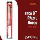 Faca Para Pão Bolo 8'' Em Aço Inox Cabo Branco Zebu - Planeta Utilidades