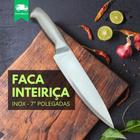 Faca Peixeira 7'' Polegadas Inteiriça INOX- Utensilios Cozinha - SQ Só Qualidade