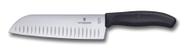 Faca Santoku Com Sulcos 17Cm Preto Swiss Classic Victorinox