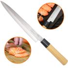 Faca Yanagui Sashimi 8 pol Peixes Sushi Legumes Filetar Culinário Japonesa Oriental 34 cm Cabo Plástico