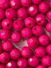 Facetado Cristal Acrílico /Rosa Pink 10mm- Aprox100 peças- 50g - La Mode Arte e Criação