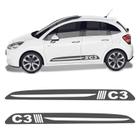 Faixa Citroen C3 2013/2019 Adesivo Grafite Lateral Tuning - SPORTINOX