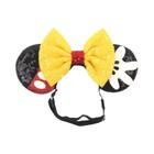 Faixa de Cabelo de Natal com Oreia de Mickey - Ajustável para Adultos e Crianças