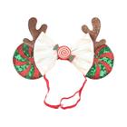 Faixa de Cabelo de Natal com Oreia de Mickey - Ajustável para Adultos e Crianças