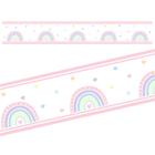 Faixa de Parede Adesiva para decoração infantil Arco Iris Pasteis Rosa