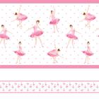 Faixa de Parede Bailarina Infantil Rosa 20mx10cm