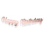 Faixa Happy Birthday Rosê Gold - 16 peças - Decoração Aniversário