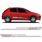 Faixa Peugeot 206 207 Adesivo Prata Lateral Sport Decorativo - SPORTINOX