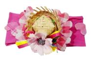 Faixa Tiara Junina Rosa Infantil Caipira Fitas Flor