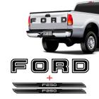 Faixa Traseira Ford F-250 Adesivo Preto + Soleira Protetora