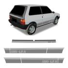 Faixas Fiat Uno 1.6 R 1990 Adesivo Lateral/traseiro Prata - SPORTINOX