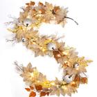 Fall Garland TURNMEON 6 pés com folhas de ácer com luzes no Dia de Ação de Graças