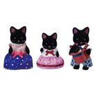 Família Toy Calico Critters Midnight Cat com 4 bonecos