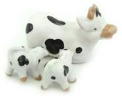 Familia Vaca Miniatura de Ceramica Decoração Terrario - Decore Casa