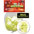 Fantasia Acessório Halloween KIT Mini Crânio Neon com 6 Unidades