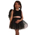 Fantasia Anjo Negro Infantil Luxo Halloween Kids Dia das Bruxas Bruxinha Wandinha Adames Luxo Presente Dia das Crianças