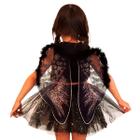 Fantasia Anjo Negro Infantil Luxo Halloween Kids Lançamento